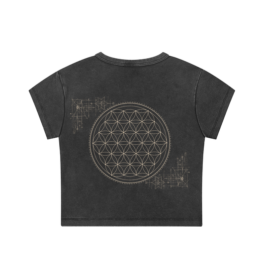Honeyglyph Flower of Life Coded Croptop - 100% Organic Cotton