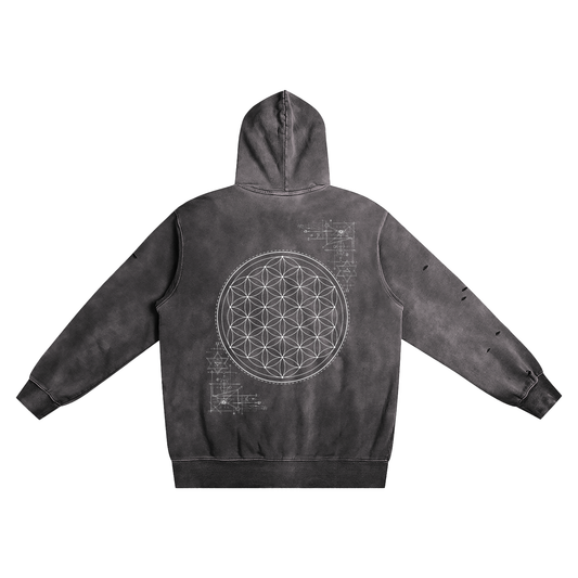 Honeyglyph Flower of Life Coded Hoodie - 100% Organic Cotton